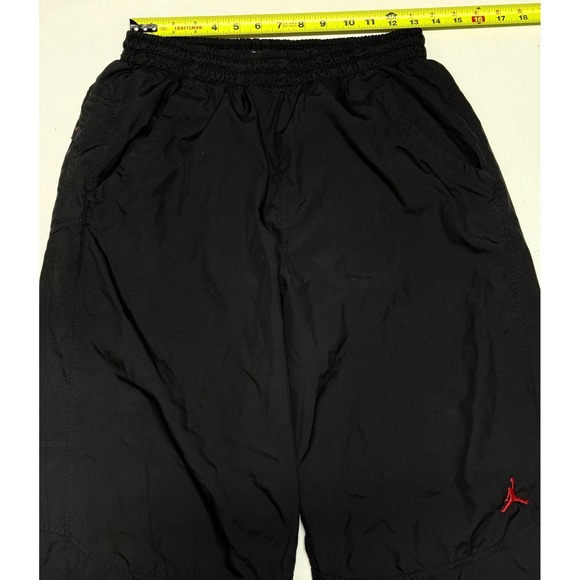 VTG Jordan Black Track Pants Mens Medium Nylon Warm Up Athletic Sportswear - Picture 2 of 6